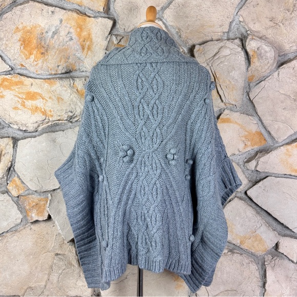 Sleeping on Snow x Anthropologie Cowl Neck Poncho Stormy Gray | OS - Picture 3 of 6